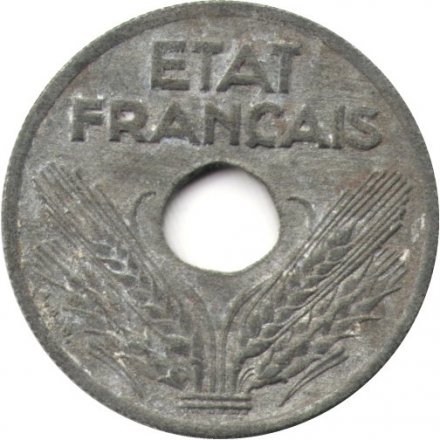 Франция 10 сантимов 1942 год (ÉTAT FRANÇAIS)