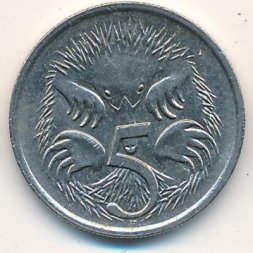 Австралия 5 центов 1996 год - Ехидна