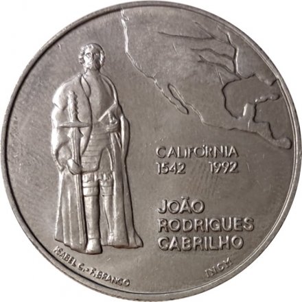 Португалия 200 эскудо 1992 год - 450 лет открытию Калифорнии