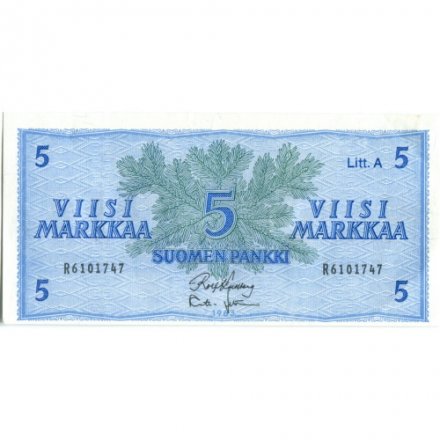 Финляндия 5 марок 1963 год - Litt.A - UNC