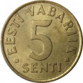 Эстония 5 сентов 1992 год