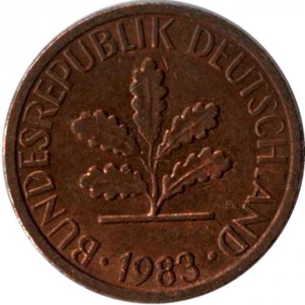 ФРГ 1 пфенниг 1983 год (D)