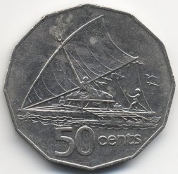 Фиджи 50 центов 1982 год - Каноэ