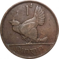 Ирландия 1 пенни 1928 год - Домашняя курица - F