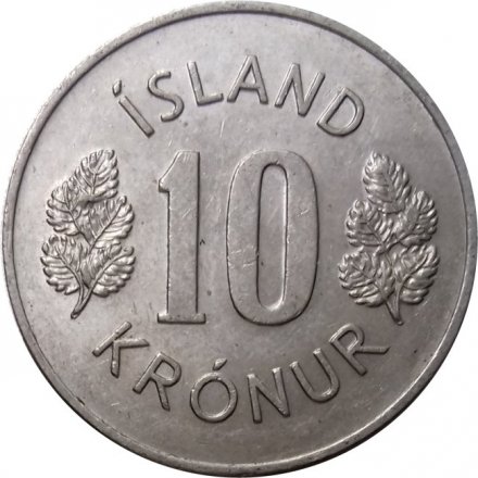 Исландия 10 крон 1973 год
