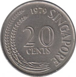 Сингапур 20 центов 1979 год