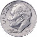 США 1 дайм (10 центов) 2001 год - Франклин Рузвельт (P)