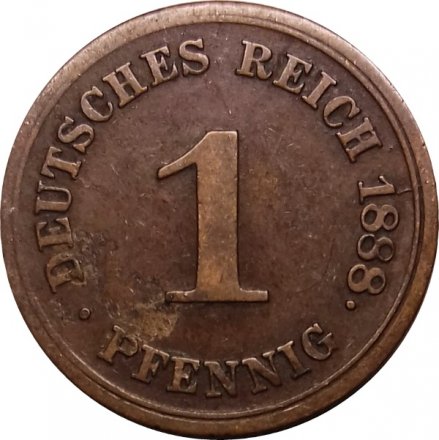 Германия 1 пфенниг 1888 год (G)