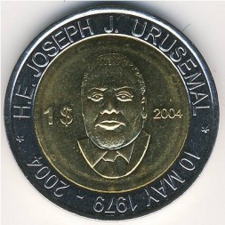 Монета Микронезия 1 доллар 2004 год - Джозеф Урусемал