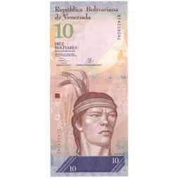 Венесуэла 10 боливаров 2013 год - Касике Гуаикайпуро. Орел Гарпия - UNC