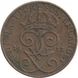 Швеция 1 эре 1912 год