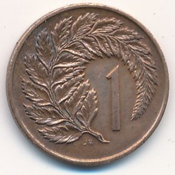 Новая Зеландия 1 цент 1972 год - Лист папоротника