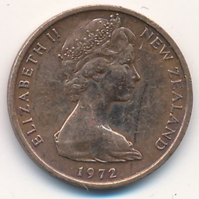 Новая Зеландия 1 цент 1972 год - Лист папоротника
