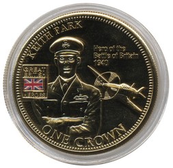 Монета Тристан-да-Кунья 1 крона 2010 год - Кит Парк