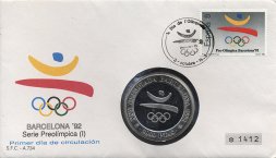Испания 2000 песет 1990 год - Эмблема Олимпиады (в конверте с маркой)