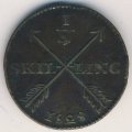 Швеция 1/4 скиллинга 1828 год