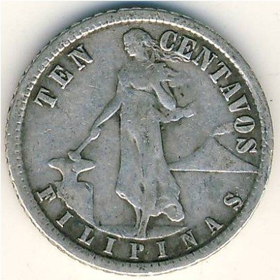 Филиппины 10 сентаво 1918 год