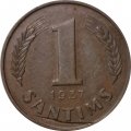 Латвия 1 сантим 1937 год - Герб