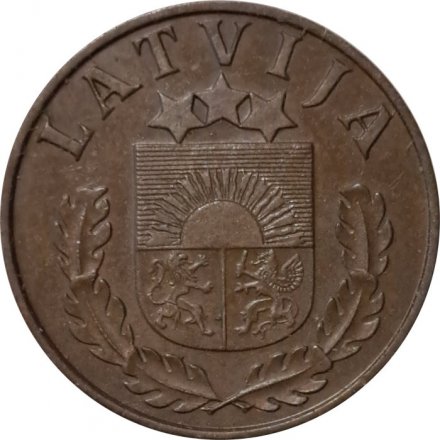 Латвия 1 сантим 1937 год - Герб