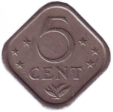 Антильские острова 5 центов 1985 год - Герб