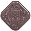 Антильские острова 5 центов 1985 год - Герб