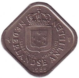 Антильские острова 5 центов 1985 год - Герб