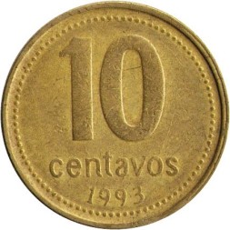 Аргентина 10 сентаво 1993 год