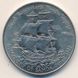 Монета Самоа 1 тала 1972 год - 250 лет открытию Самоа