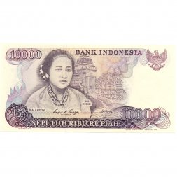 Индонезия 10000 рупий 1985 год - UNC