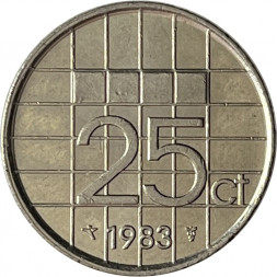 Нидерланды 25 центов 1983 год