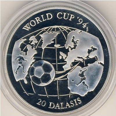 Гамбия 20 даласи 1994 год