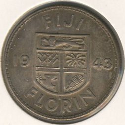 Фиджи 1 флорин 1943 год