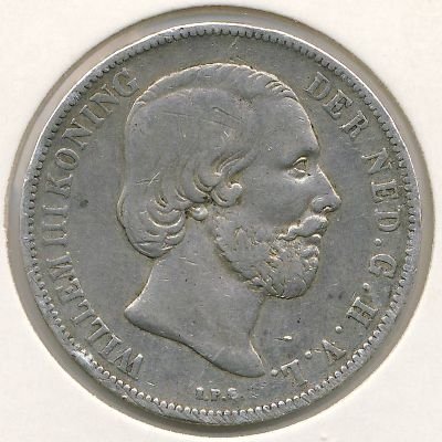 Нидерланды 1 гульден 1864 год