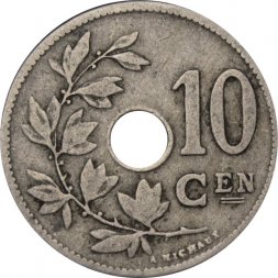 Бельгия 10 сантимов 1904 год BELGIE