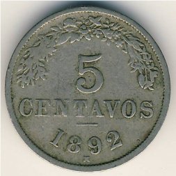 Боливия 5 сентаво 1892 год