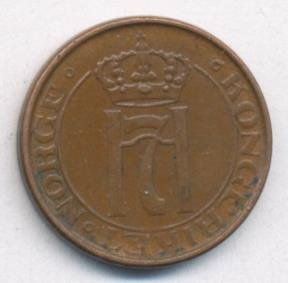 Норвегия 1 эре 1941 год - Король Хокон VII (бронза)