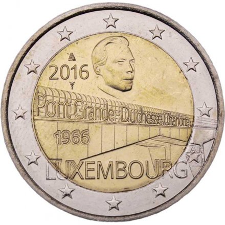 Люксембург 2 евро 2016 год - Мост герцогини Шарлотты