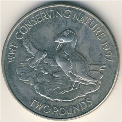 Монета Олдерни 2 фунта 1997 год