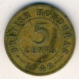 Британский Гондурас 5 центов 1949 год