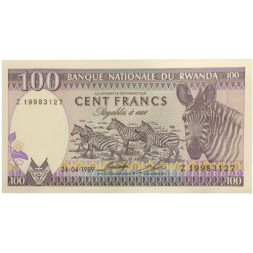 Руанда 100 франков 1989 год - UNC