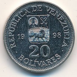 Венесуэла 20 боливаров 1998 год