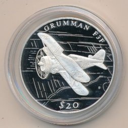 Либерия 20 долларов 2000 год