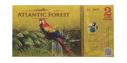 Атлантический лес - 2 доллара 2015 год - Попугай Ара