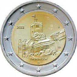 Германия 2 евро 2022 год - Тюрингия, Замок Вартбург (J)