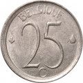 Бельгия 25 сантимов 1965 год BELGIQUE (Монетное отношение аверс/реверс (180°))