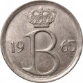 Бельгия 25 сантимов 1965 год BELGIQUE (Монетное отношение аверс/реверс (180°))