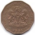 Нигерия 10 кобо 1991 год