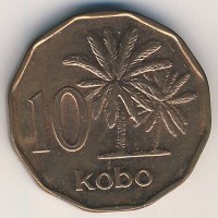 Монета Нигерия 10 кобо 1991 год