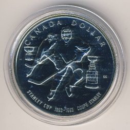 Канада 1 доллар 1993 год - 100 лет Кубку Стенли. Хоккеисты (BU)