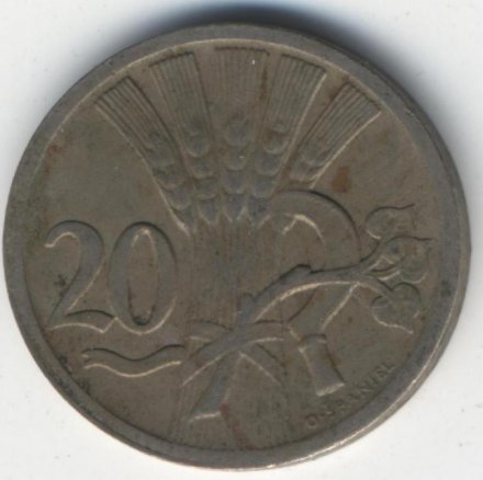 Чехословакия 20 геллеров 1930 год
